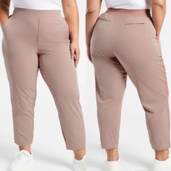 Athleta Brooklyn Textured Ankle Pant Grain Camo Mocha Latte - Picture 4 of 7